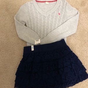 2 piece girl skirt justice old navy navy sweater